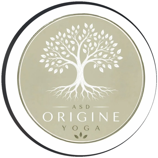 Logo Origine Yoga ASD con albero e radici